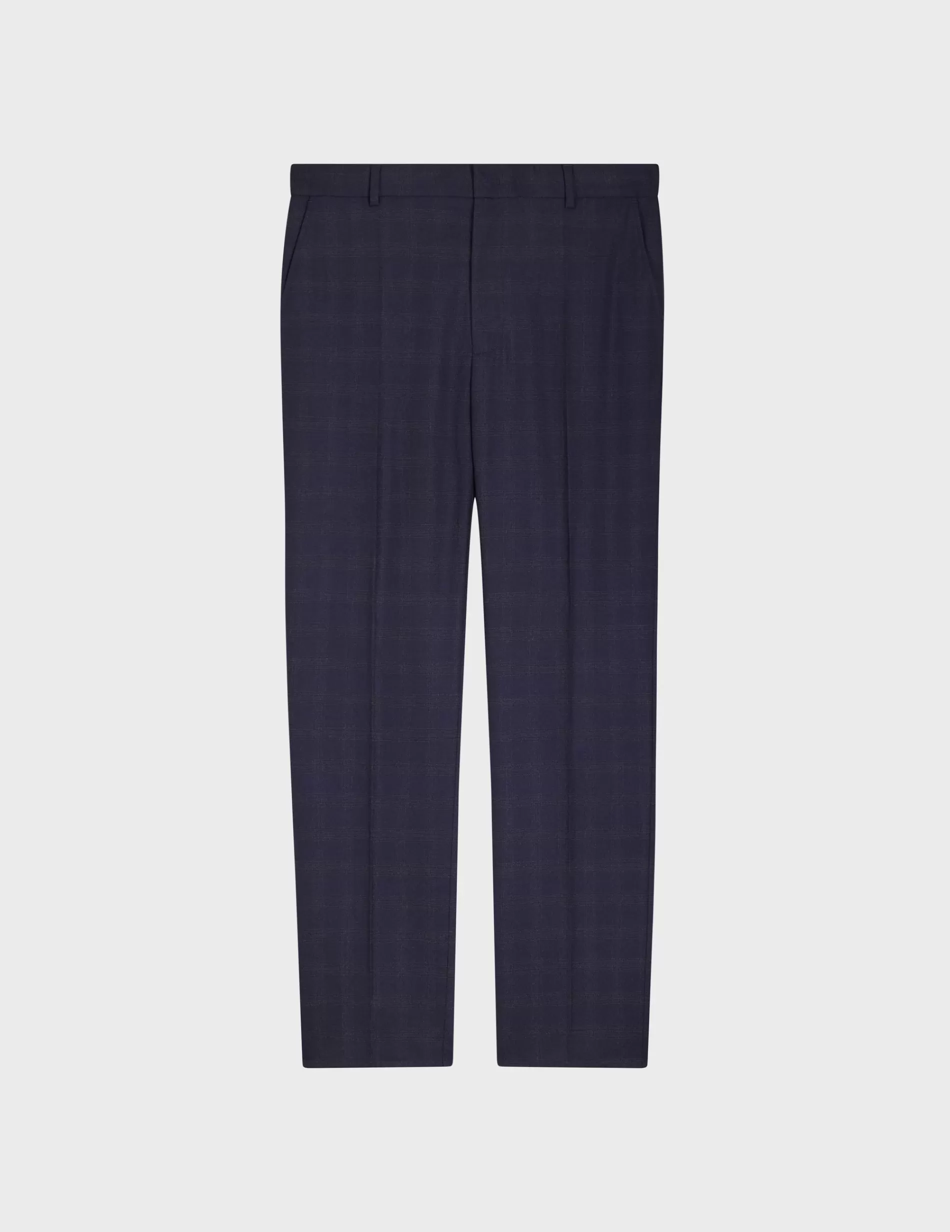 Figaret Paris Suits | Trousers | Pantalon De Costume Greyson En Toile De Laine à Carreaux Bleu Marine
