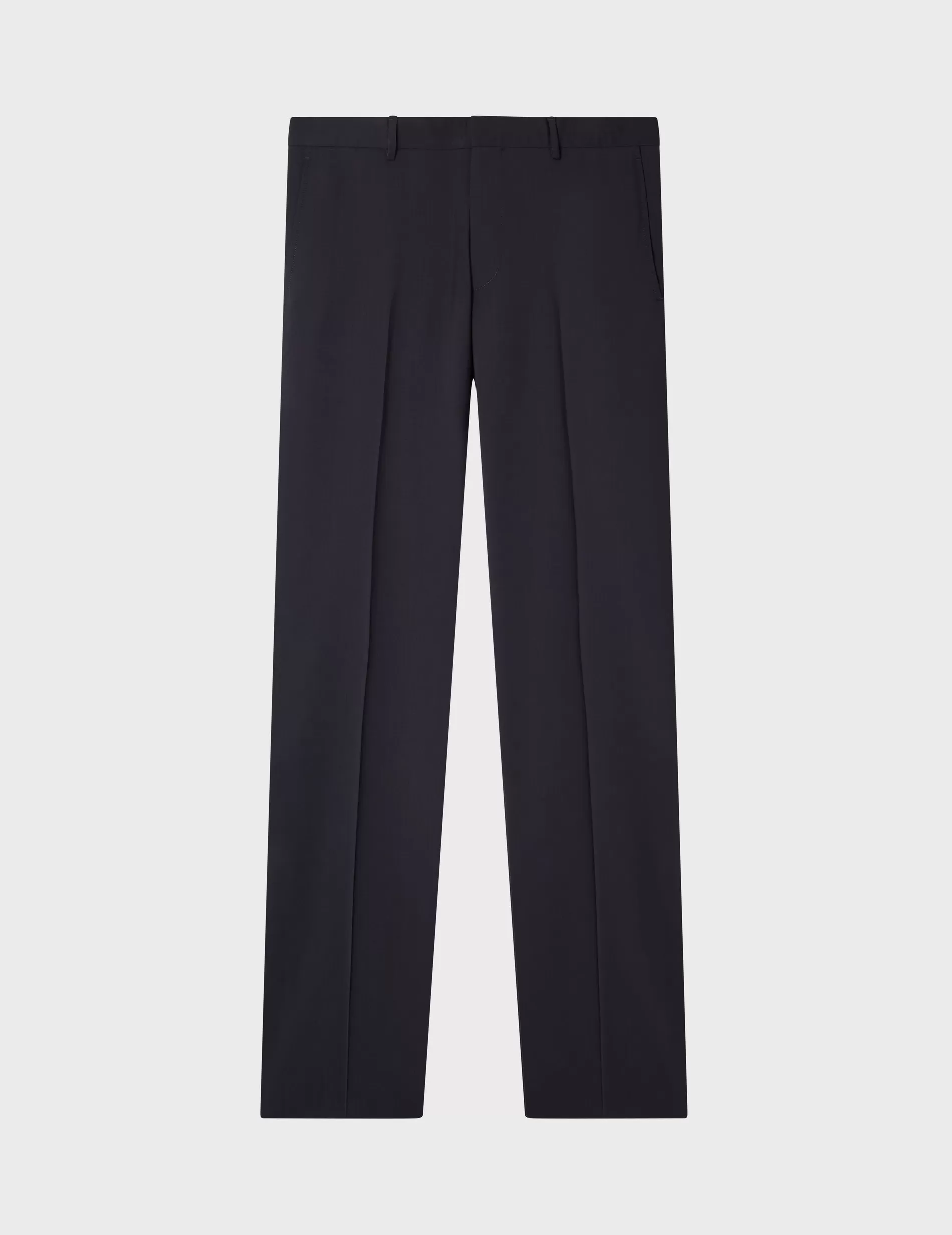 Figaret Paris Suits | Trousers | Pantalon De Smoking Fabrice En Toile De Laine Bleu Nuit
