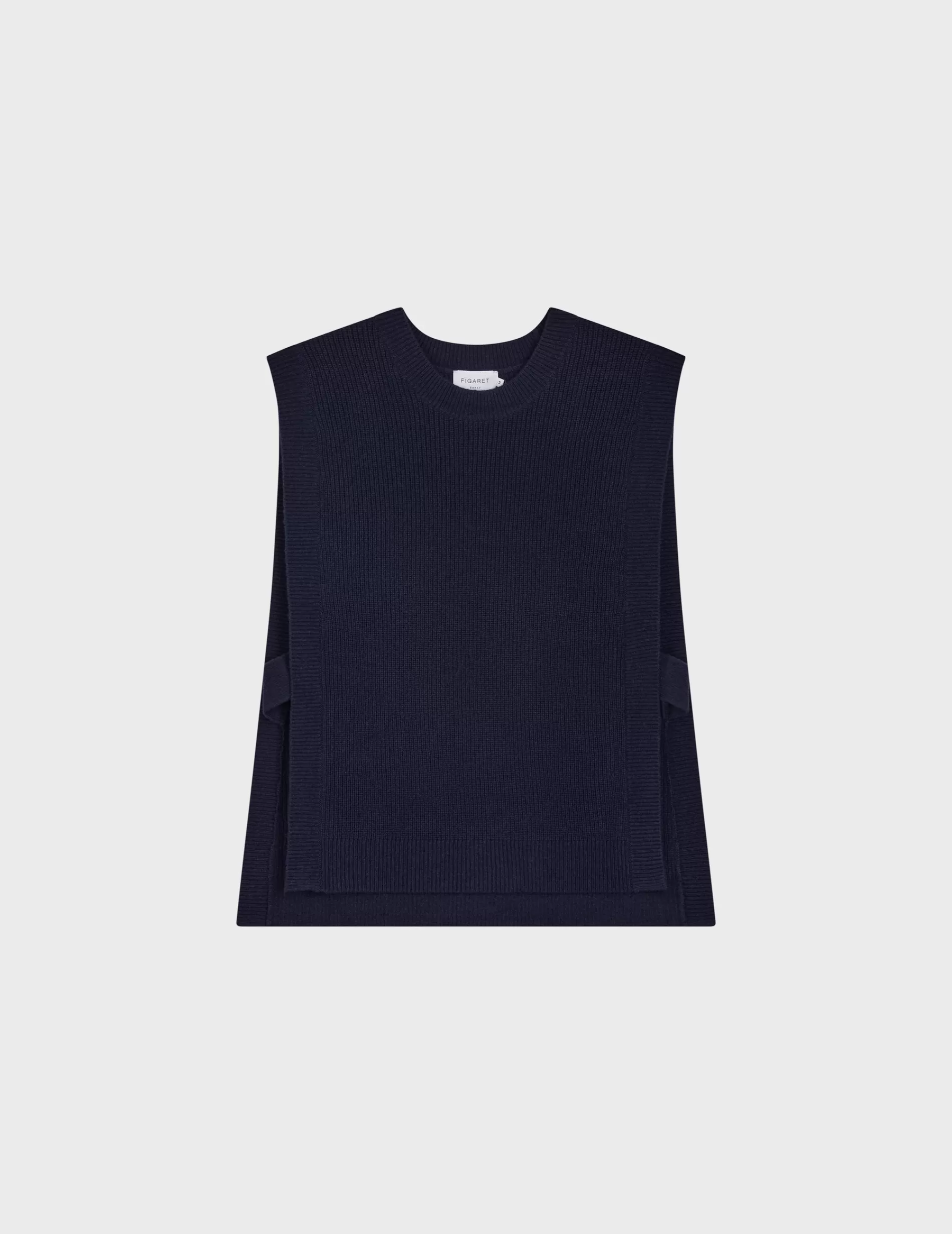 Figaret Paris Ready To Wear | Pull Sans Manches Ilonna En Cachemire Et Laine Bleu Marine
