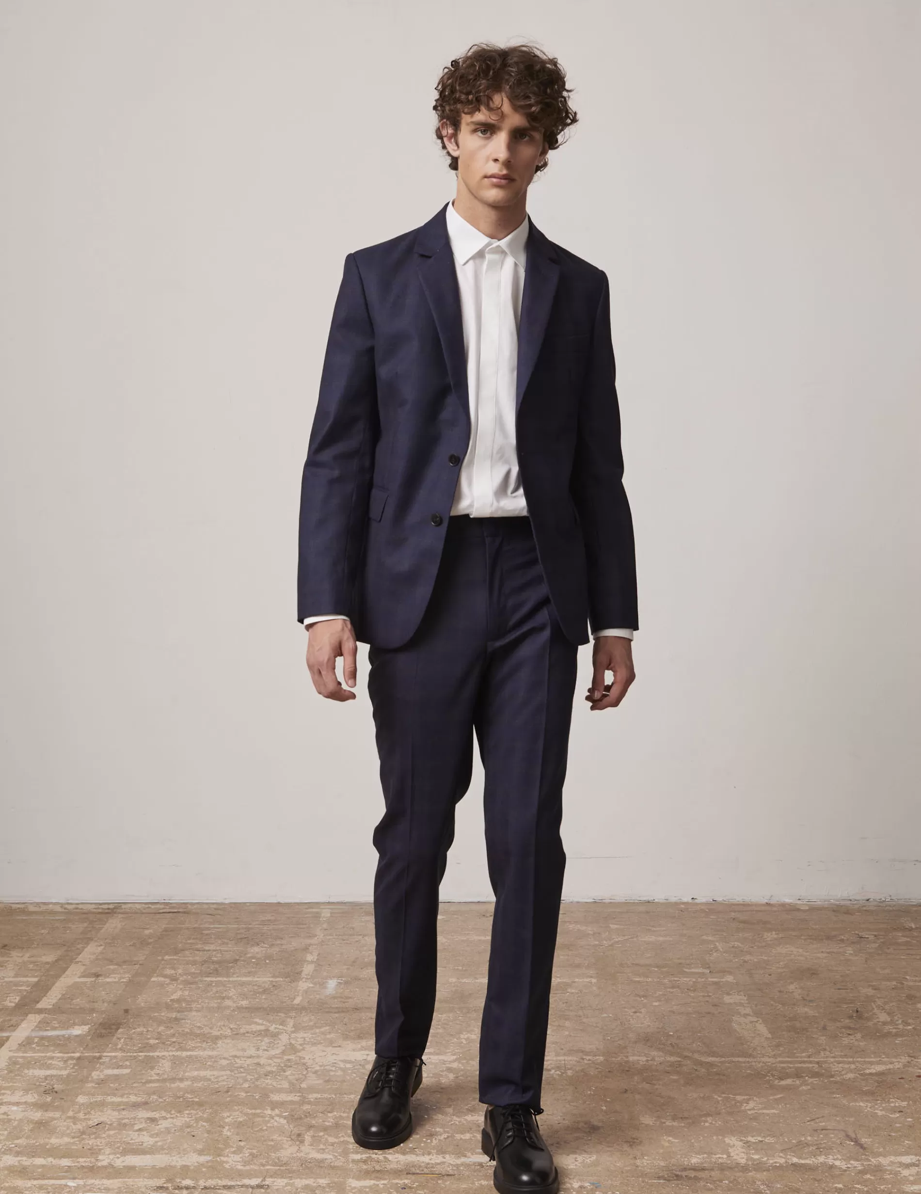 Figaret Paris Outerwear | Suits | Veste De Costume Gordon En Toile De Laine à Carreaux Bleu Marine