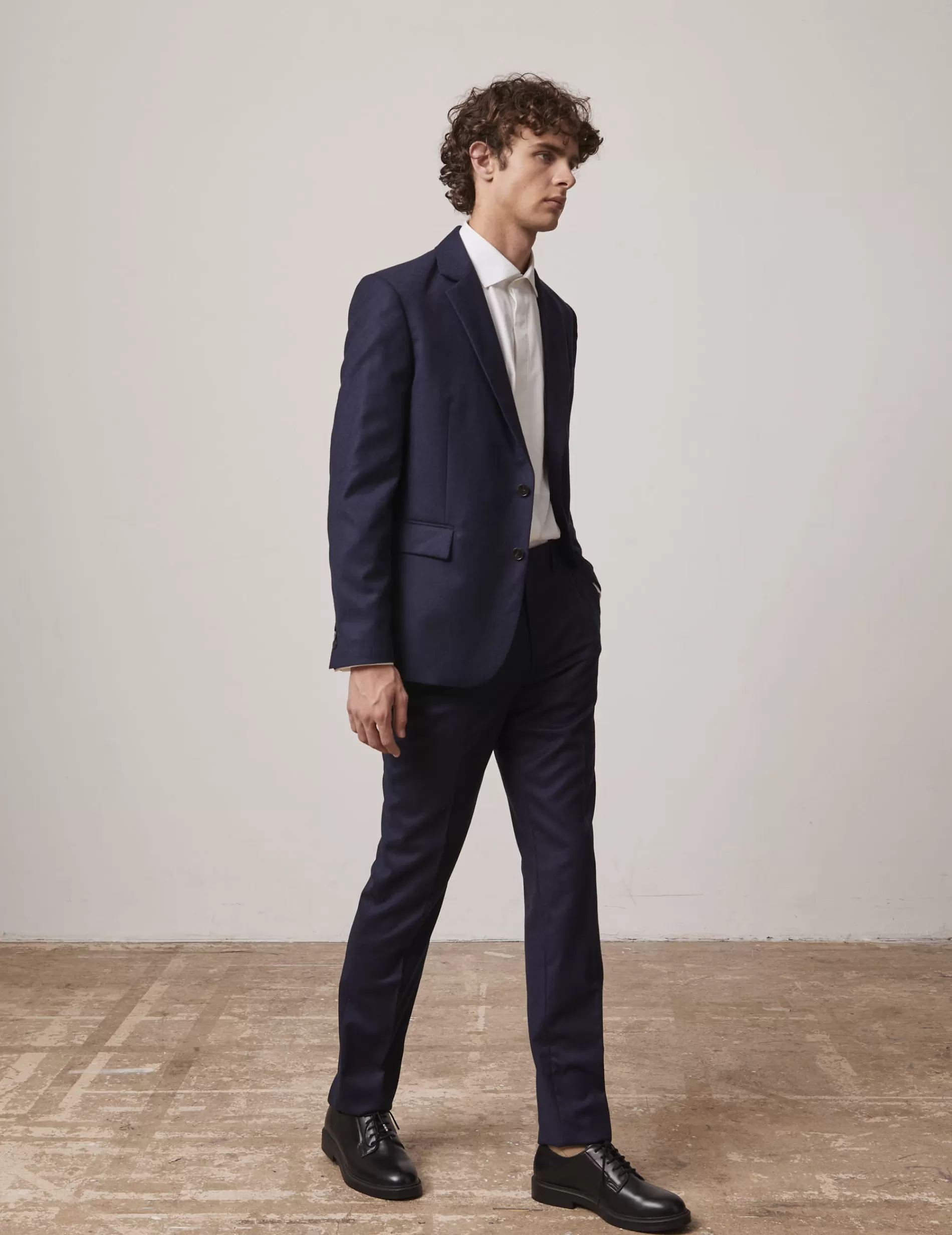Figaret Paris Outerwear | Suits | Veste De Costume Gordon En Toile De Laine Bleu Marine